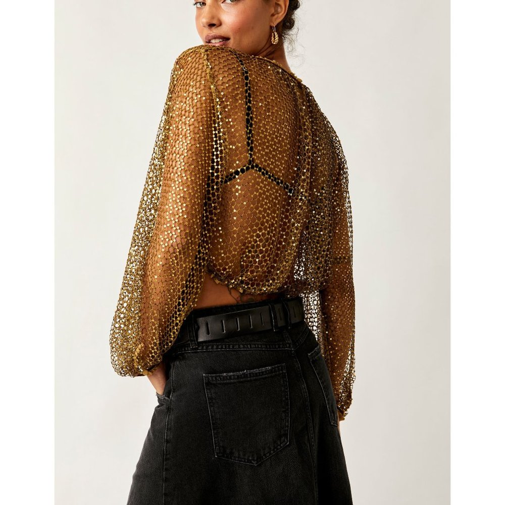 NWT FREE PEOPLE Sparks Fly Top / Olive Tapenade